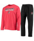 ფოტო #2 პროდუქტის Men's Black, Red Portland Trail Blazers Long Sleeve T-shirt and Pants Sleep Set
