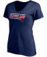 ფოტო #3 პროდუქტის Women's Navy Cleveland Indians Mascot in Bounds V-Neck T-shirt