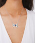 Фото #4 товара Macy's imitation Pearl and Cubic Zirconia Bow Pendant Necklace
