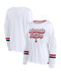 Women's White Wisconsin Badgers Retro Power Striped Long Sleeve T-shirt