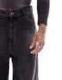 COLLUSION unisex 2 in 1 jean short in washed black