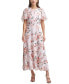 Фото #4 товара Women's Floral-Print Cape-Back Maxi Dress