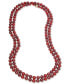 ფოტო #2 პროდუქტის Gold-Tone Logo Charm Extra Long Bead 60" Statement Necklace, Created for Macy's