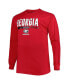ფოტო #2 პროდუქტის Men's Red Georgia Bulldogs Big and Tall Two-Hit Raglan Long Sleeve T-shirt