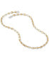 ფოტო #3 პროდუქტის Men's Two-Tone Link 22" Chain Necklace in 18k Gold-Plated Sterling Silver & White Rhodium