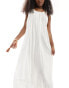 ASOS DESIGN textured dobby drop hem maxi beach dress in ivory Бежевый, S - EU 36-38 - фото #3