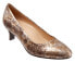 Trotters Fab T1905-263 Womens Gold Leather Slip On Pumps Heels Shoes 6