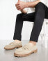 Фото #1 товара Walk London Sean tassel chunky loafers in beige suede