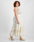 Фото #3 товара Trendy Plus Size Smocked Ruffle Maxi Dress