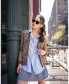 Women's Updated Tweed Varsity Jacket with Contrast Sleeve Бежевый, Small - фото #5