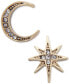 ფოტო #1 პროდუქტის Gold-Tone Moon & Stars Mismatch Earrings