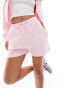 Kaiia drawstring sweat short co-ord in pink