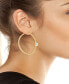 ფოტო #2 პროდუქტის Women's Stone Chain Hoop Earrings