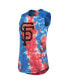 Фото #3 товара Women's Threads Red, Blue San Francisco Giants Tie-Dye Tri-Blend Muscle Tank Top