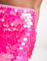 Фото #2 товара Collective the Label exclusive disc sequin mini skirt in bright pink