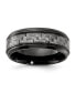 Black Titanium Grey Carbon Fiber Inlay Wedding Band Ring