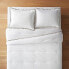 Фото #2 товара Full/Queen Double Flange Merrow Stitch Comforter & Sham Set White/Camel -