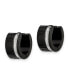 ფოტო #3 პროდუქტის Stainless Steel Polished Black IP-plated Hinged Hoop Earrings