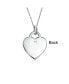 Фото #2 товара Tiny Minimalist Blank Plain Flat Heart Shape Initial Pendant Necklace For Teen For Women .925 Sterling Silver