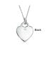 ფოტო #2 პროდუქტის Tiny Minimalist Blank Plain Flat Heart Shape Initial Pendant Necklace For Teen For Women .925 Sterling Silver