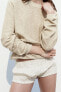 Plain cotton and linen blend sweater