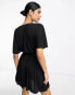 Фото #2 товара ASOS DESIGN short sleeve wrap mini pleat dress with belt