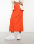 Urban Threads midaxi skirt in bright orange