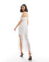 Фото #4 товара ASOS DESIGN one shoulder strap midi slip dress in ivory spot