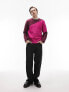 Topman knitted jumper with abstract placement in pink