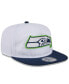 Фото #2 товара Men's White/Navy Seattle Seahawks 2024 NFL Training Camp Golfer Snapback Hat