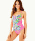 Фото #1 товара Lilly Pulitzer Womens 187490 Azalea Pink Tropics One Piece Swimsuit Size 0