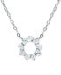 Cubic Zirconia Pear Circle Pendant Necklace, 16" + 2" extender, Created for Macy's