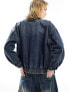 Фото #7 товара ASOS DESIGN Weekend Collective denim bomber jacket in mid blue wash