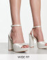 Be Mine Wide Fit Bridal Vanyaa platform sandals in ivory satin