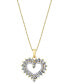 ფოტო #1 პროდუქტის Tanzanite (7/8 ct. t.w.) & Diamond (1/10 ct. t.w.) Heart 18" Pendant Necklace in 10k Gold