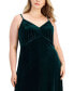 Фото #4 товара Plus Size Velvet Empire-Waist Sleeveless Midi Dress