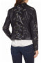 Chelsea28 Black Nocturnal Garden Women Print Faux Leather Jacket Sz. XS 151223