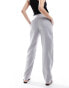 Фото #2 товара Armani Exchange linen trousers in cliff grey