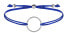 Плетеный браслет с синим / стальным кольцом