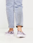 ASOS DESIGN Wide Fit Dotty slip on plimsolls in lilac celestial print