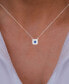 ფოტო #2 პროდუქტის Cubic Zirconia Square Halo 18" Pendant Necklace in Sterling Silver