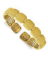 ფოტო #1 პროდუქტის 18k Yellow Gold Solid Textured Cuff Bangle Bracelet