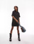 Фото #2 товара Topshop oversized mini shirtdress in black