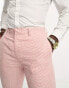 ASOS DESIGN super skinny suit trouser in linen mix in puppytooth check in pink