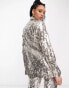 ASOS DESIGN sequin slim double breasted suit blazer in silver