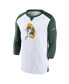 Фото #3 товара Men's White, Green Green Bay Packers Rewind 3/4-Sleeve T-shirt