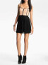 Фото #1 товара AS U WISH Lace & Tulle Corset Dress Black/ Beige (Juniors) SzM $58
