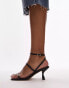 Фото #2 товара Topshop Iva minimal strappy mid heel sandals in black