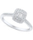 ფოტო #1 პროდუქტის Diamond Emerald-Cut Halo Engagement Ring (1/3 ct. t.w.) in 14k White Gold