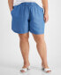 Фото #3 товара Trendy Plus Size Chambray Easy Pull-On Shorts, Created for Macy's